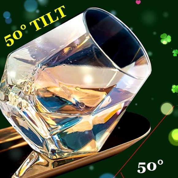 *lNWT 10oz iridescent tilted whiskey glass - Picture 7 of 8